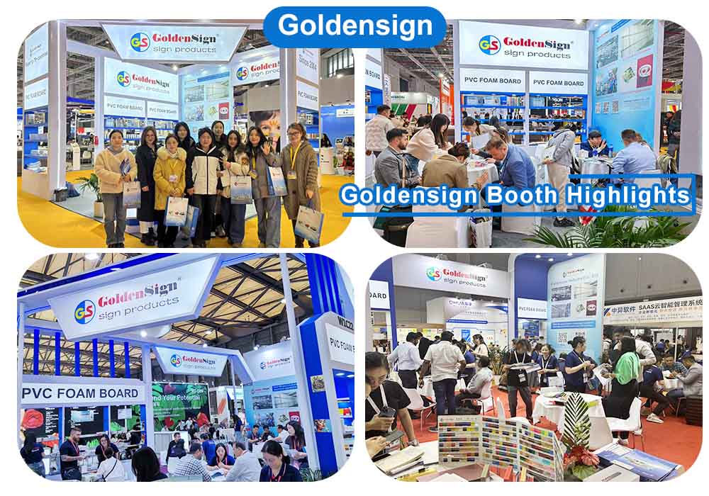 Exposição de placa de espuma PVC Goldensign