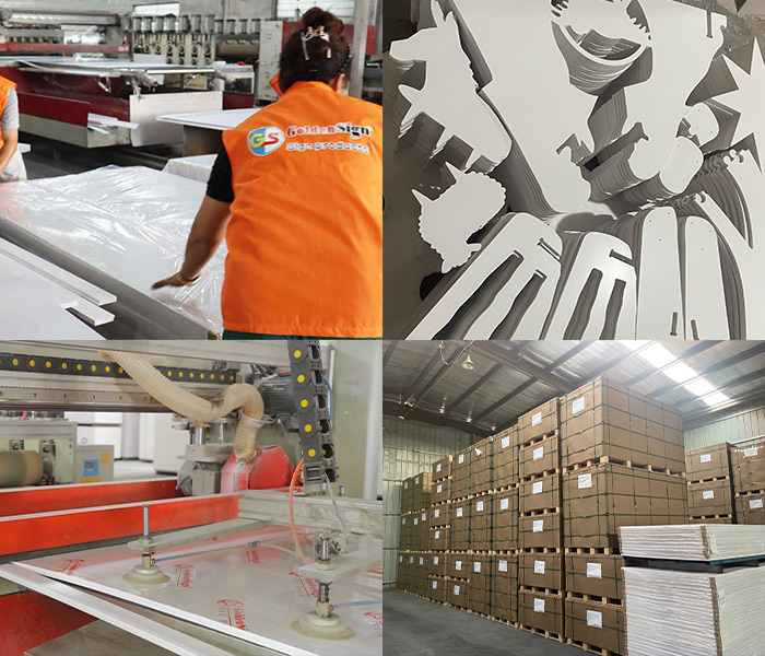 Goldensign mostrando folhas de espuma de PVC na International Expo